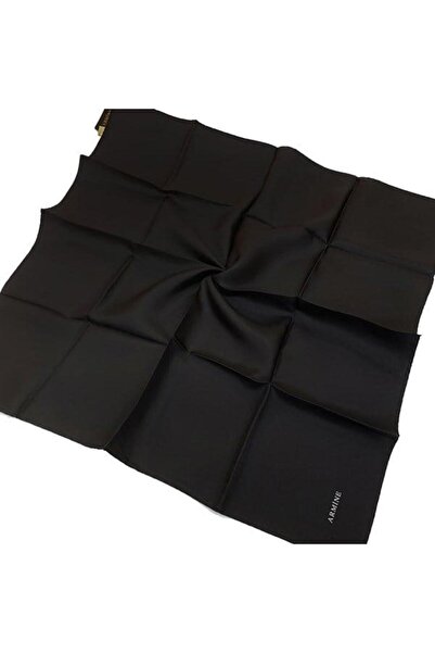 Armine وشاح حريري سادة - 1001 أسود من نسيج التويل