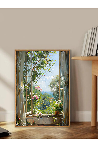 Tuba Decor Tek Parça Ahşap Çerçeveli Oturma Odası Salon Mutfak Tablo