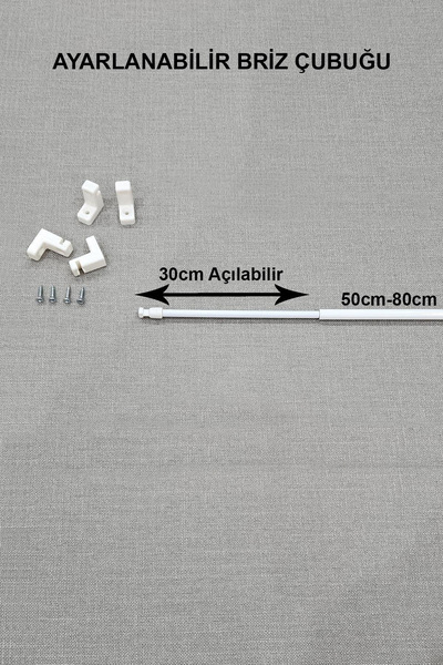 lissehome Briz Perde Çubuğu Ayarlanabilir Beyaz 2 Adet