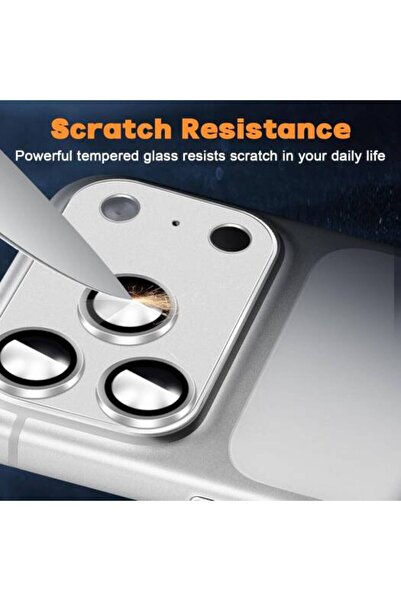 Paladyum Case iPhone 17 Pro Compatible Aluminum Full Coverage Silver Lens Protector