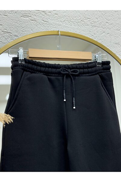 MİHRA STORE Saruhan Straight Leg 3 Thread Sweatpants-Ci4221 Black