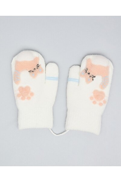 R&B Ivory Girl's Printed Winter Gloves