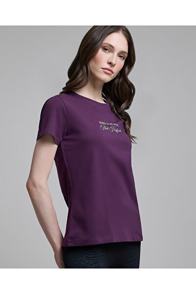 R&B Typography Print T-Shirt With Crew Neck And Short Sleeves