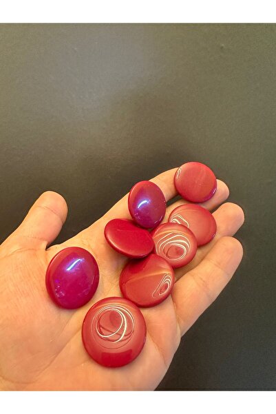 Gönülden Tasarım 8 Pieces Burgundy Button Set Diameter 3 cm