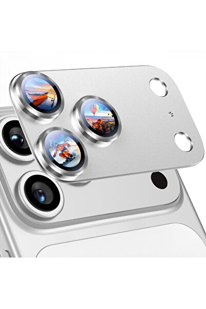 Paladyum Case iPhone 17 Pro Max Compatible Aluminum Full Coverage Silver Lens Protector