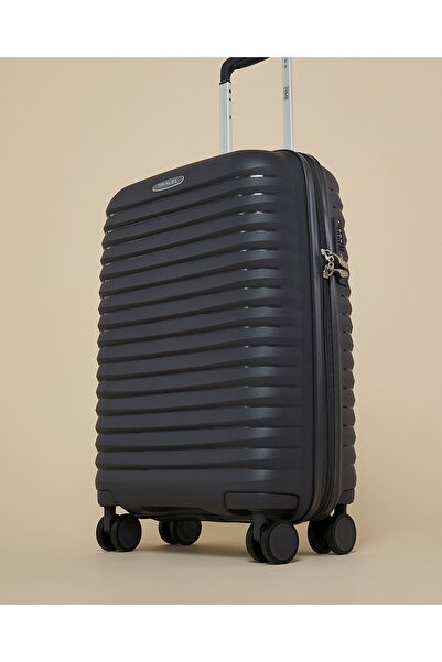 R&B Grey Women's Textured Trolley Bag