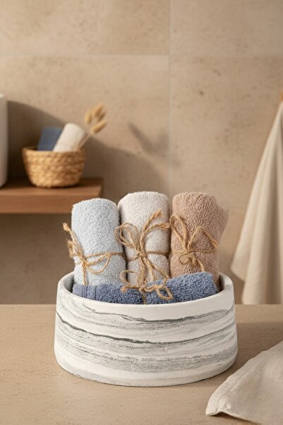 betonmall Handmade Concrete 12 Piece Bathroom Set |   Modern Marble Patterned Bohemian Bathroom Accessory Set