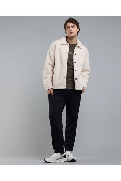 R&B Sherpa Jacket With Button Closure