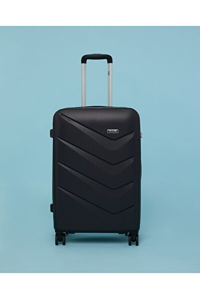 R&B Black Women's Textured Trolley Bag