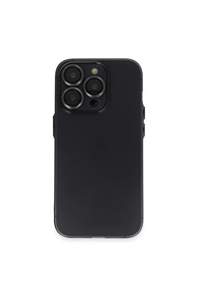 eco port حافظة آيفون 13 برو ماكس من السيليكون بعدسات لوكو - أسود