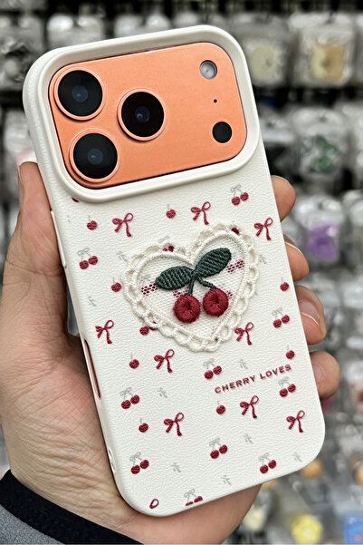 EDELFU غطاء حماية للهاتف آيفون 17 برو - غطاء سيليكون واقي مع فيونكة كريمية ود...