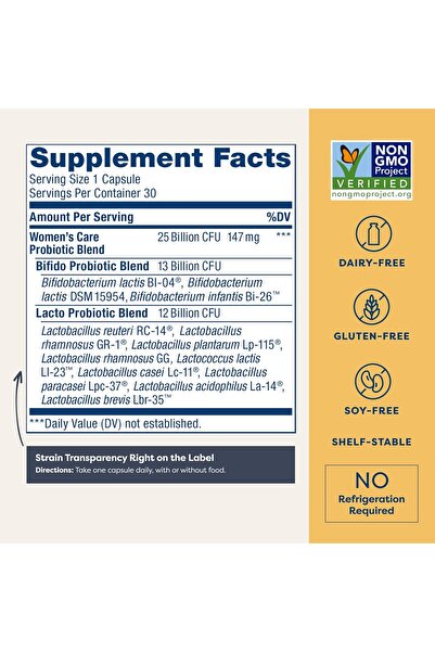 Renew Life Women's Probiotics 25 Billion CFU, 12 Strains, 30 Capsules