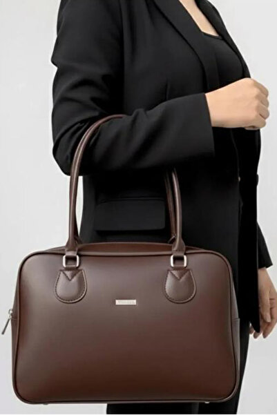 FARBAG ACI KAHVE Zarif Şık günlük ve ofis El ve omuz Çantası