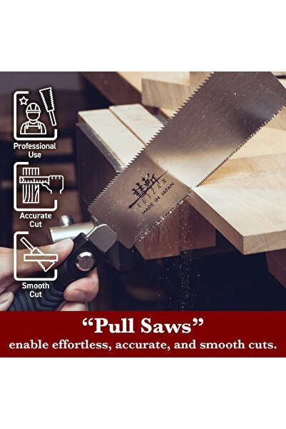 Suizan منشار سحب ياباني من شركة ريوبا، منشار يدوي مزدوج الحافة مقاس 7 بوصات لأعمال النجارة