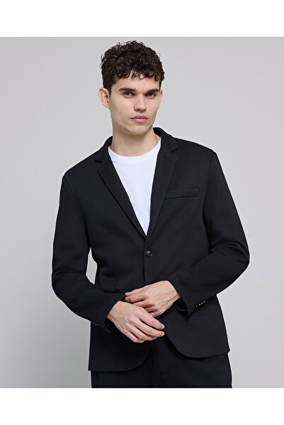 R&B Solid Single Breasted Blazer With Button Closure