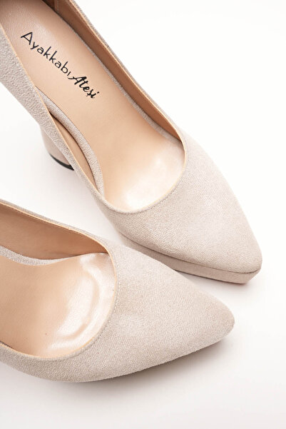 Ayakkabı Ateşi Special Design Platform Women's Shoes Mila Beige Calf Suede