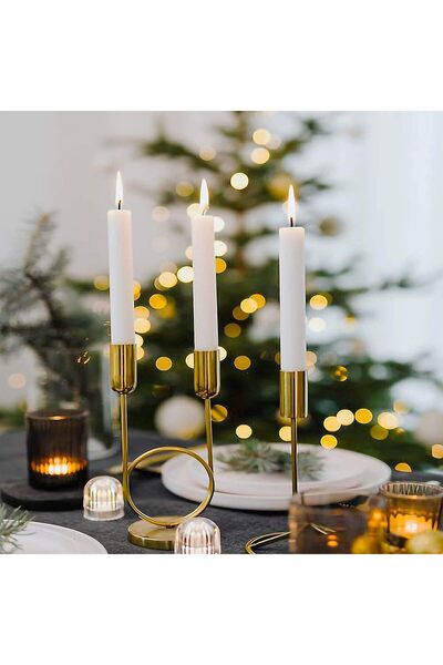 The Bros Since New 8 Pieces White Taper Candles, 18 cm, Unscented, Dripless