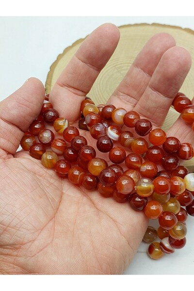 Yasamtohumu Ахат камък, меден кафяв, с петънца, 10 мм – аксесоар и дизайнерск...