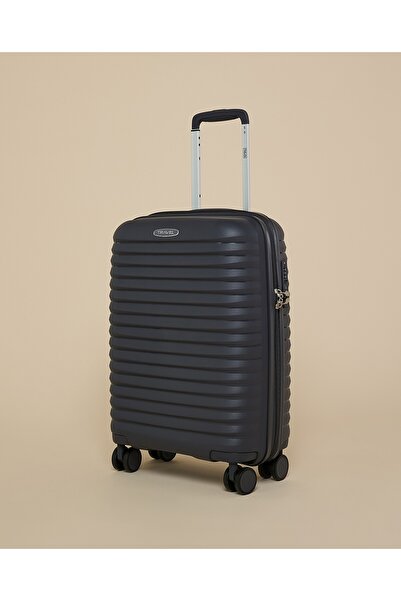 R&B Grey Women's Textured Trolley Bag