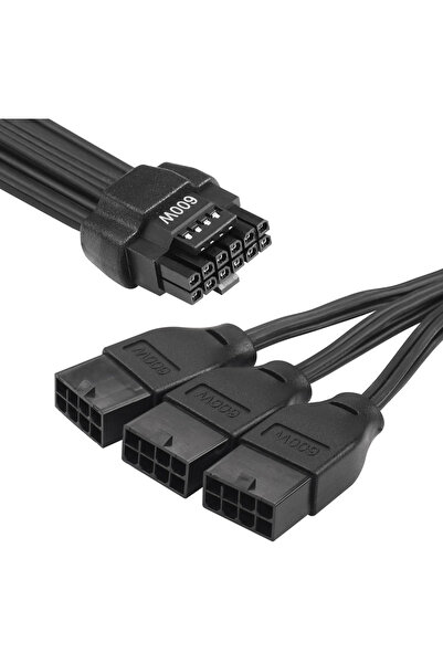 CERRXIAN 1FT ATX3.0 12VHPWR to 3x8Pin 600W 16-pin Male to 3x8Pin (6+2) GPU Power Cable