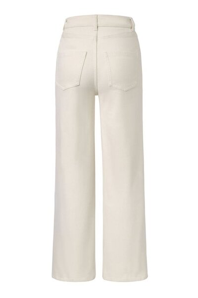 Tchibo Women Wide Leg Mid Rise Plain Jeans, White
