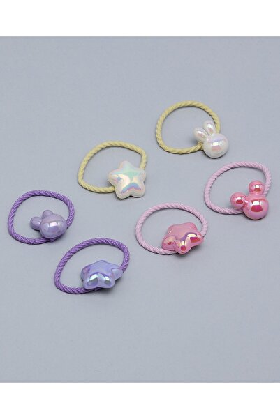 R&B Purple Girl's 6 Piece Ponytail Bands