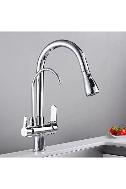 OEM Baterie de bucătărie cu 3 căi, cu cioc de apă filtrată și pulverizator ex...