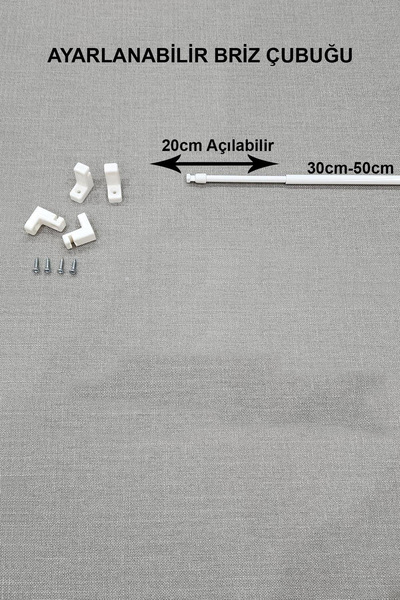 lissehome Briz Perde Çubuğu Ayarlanabilir Beyaz