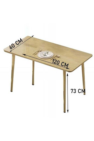 Taimi Wooden Modern Rectangle Dining Table, Solid Wood for Kitchen, Dining Room, Living Room 120x60x73cm