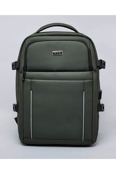 R&B Olive Men's Solid Zip-Around Backpack
