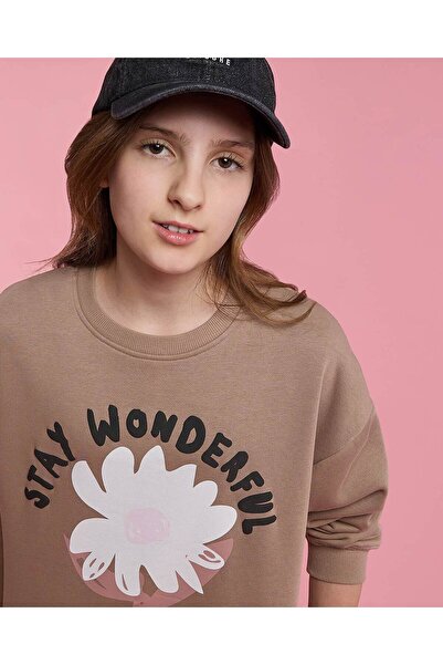 R&B Printed Sweatshirt With Crew Neck And Long Sleeves