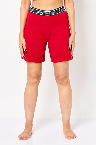 Emporio Armani Women Brand Logo Sleepwear Shorts, Red