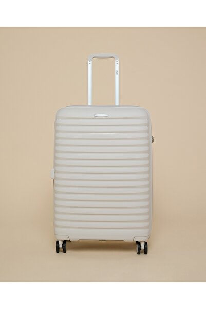 R&B Ivory Women's Textured Trolley Bag