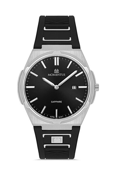 Momentus Black Silicone Cord Men's Wristwatch Em390S-04Bs