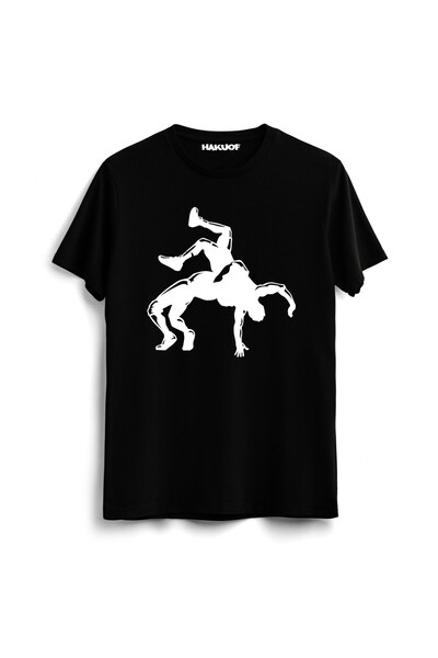 hakuof Printed Cotton Wrestling T-Shirt Wrestling Design T-Shirt