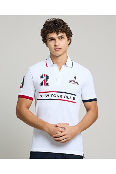 R&B Embroidered Polo T-Shirt With Short Sleeves