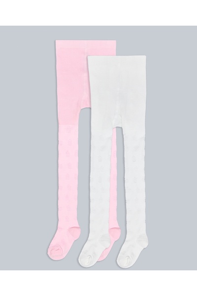 R&B جوارب عاجية للبنات - عبوة من قطعتين