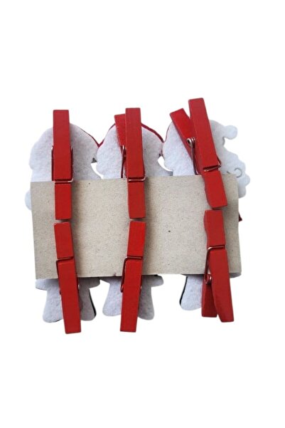 parti sürprizi Christmas Party Santa Claus Snowman Shaped Pegs 6 Pieces