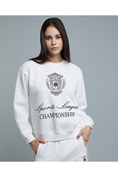 R&B Embroidered Sweatshirt With Crew Neck And Long Sleeves