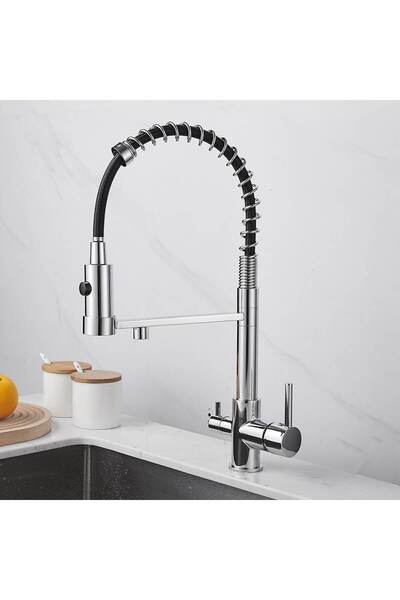 OEM Professional 3-Way Kitchen Faucet with Filter Spout, Chrome (Code 1003-C)