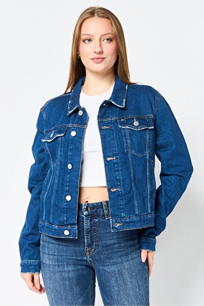 Tommy Hilfiger Tommy Jeans Women Washed Denim Jacket, Navy