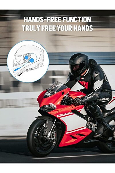 SYOSI سماعة بلوتوث لخوذة الدراجات النارية — مكبرات صوت ستيريو مقاومة للماء بت...