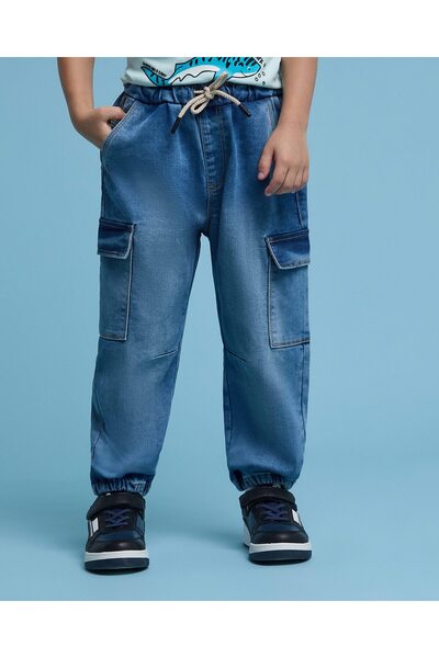 R&B Faded Jogger Jeans With Drawstring Waist