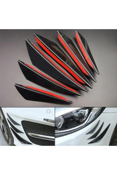 Midkan Her Araca Uyumlu Ithal Piano Black 6'lı Kanatlı Tampon Bıçağı Tampon B...