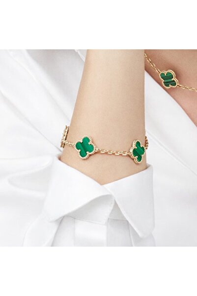 Unika Brățară trifoi și malachit