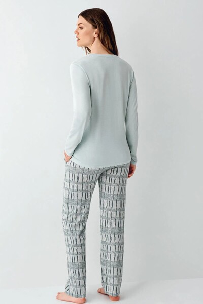 ROZELT Women's Green Crew Neck Comfortable Pajama Set