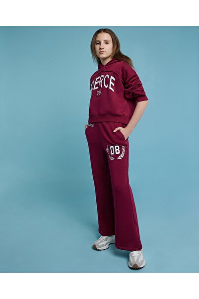 R&B Wine Girl's Printed Hooded Sweatsuit Set