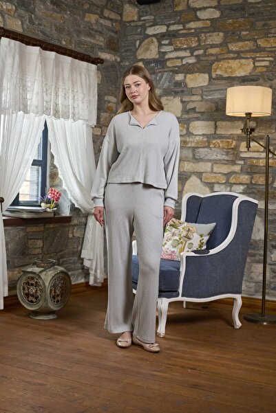 Aqua Collar Detail Comfortable Fit Women's Pajama Set Cossybyaqua 26250