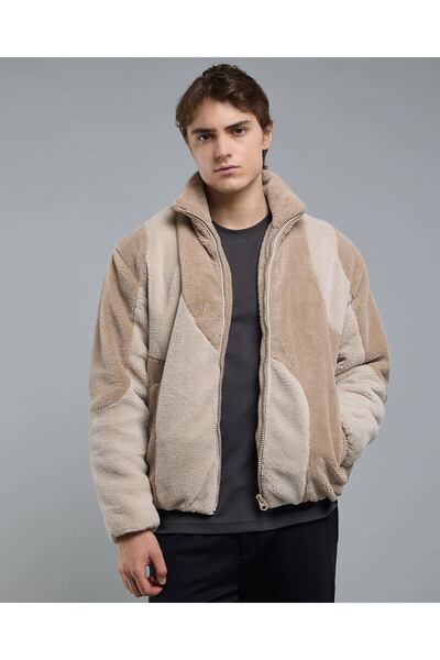 R&B Sherpa Jacket With Button Closure