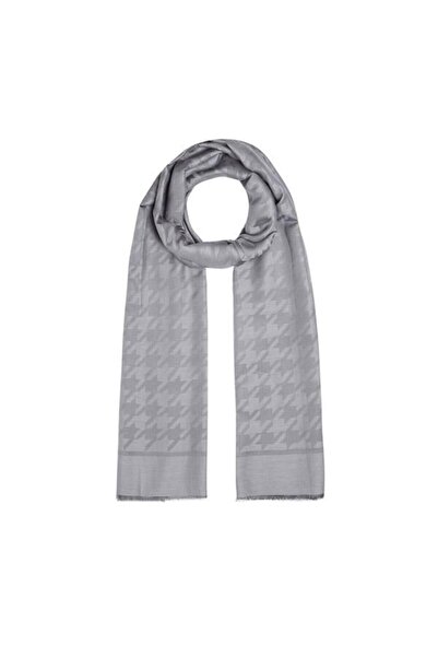 ipekevi شال حريري قطني منقوش بنقشة عظم الغراب - مدخن